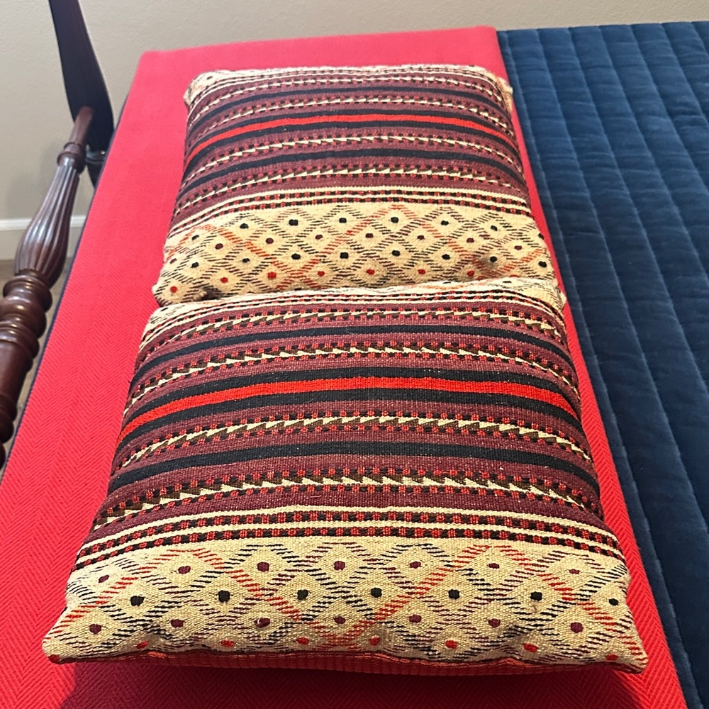 Striped Decorative Pillows in Red and Gold